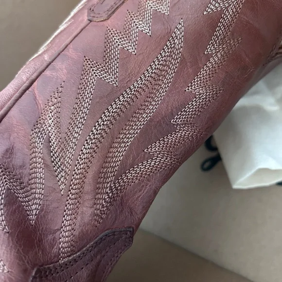 NIB Tecovas Jamie II Chestnut Leather Cowboy Boots with stitching - Picture 7 of 15